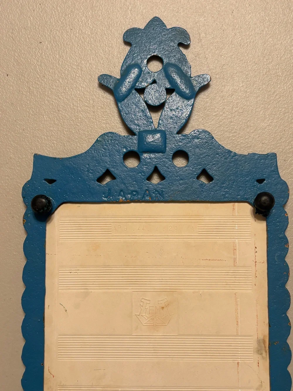Vintage Mid Century Japan Cast Iron Ceramic  Trivet